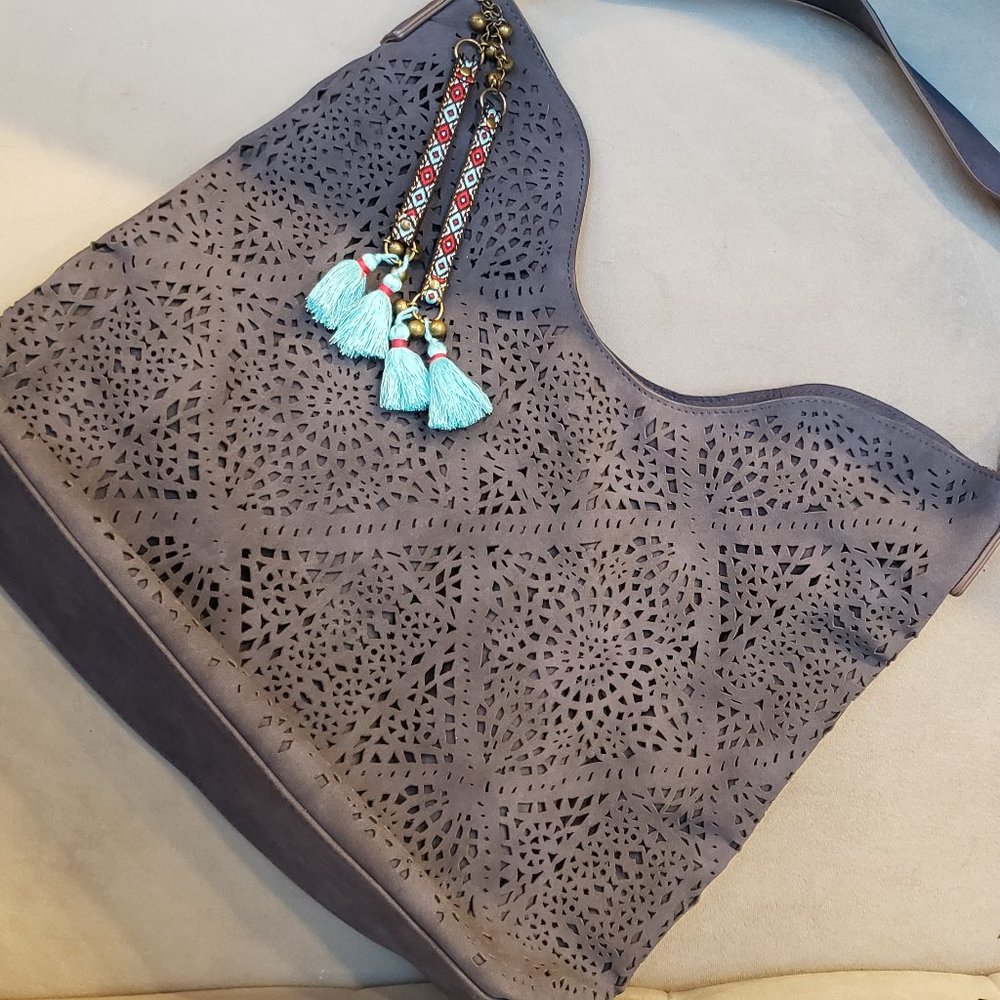 Women's Large Navy Blue Shoulder Bag - Picture 1 of 7